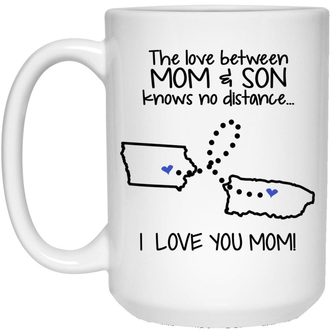 Puerto Rico Iowa The Love Between Mom And Son Mug - Mug Teezalo