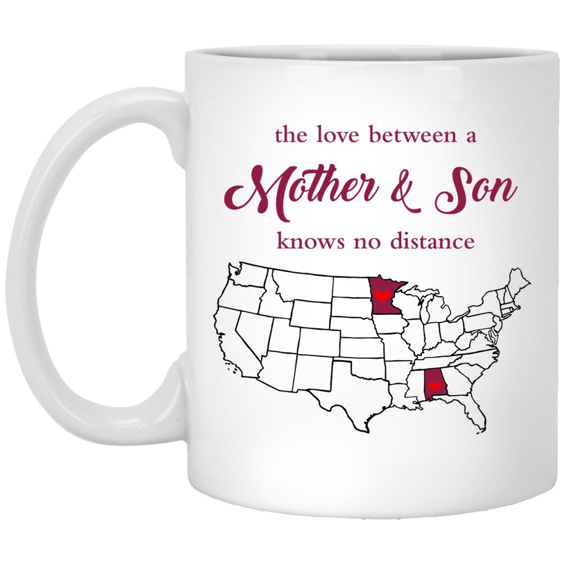 Minnesota Alabama The Love Between Mother And Son Mug - Mug Teezalo