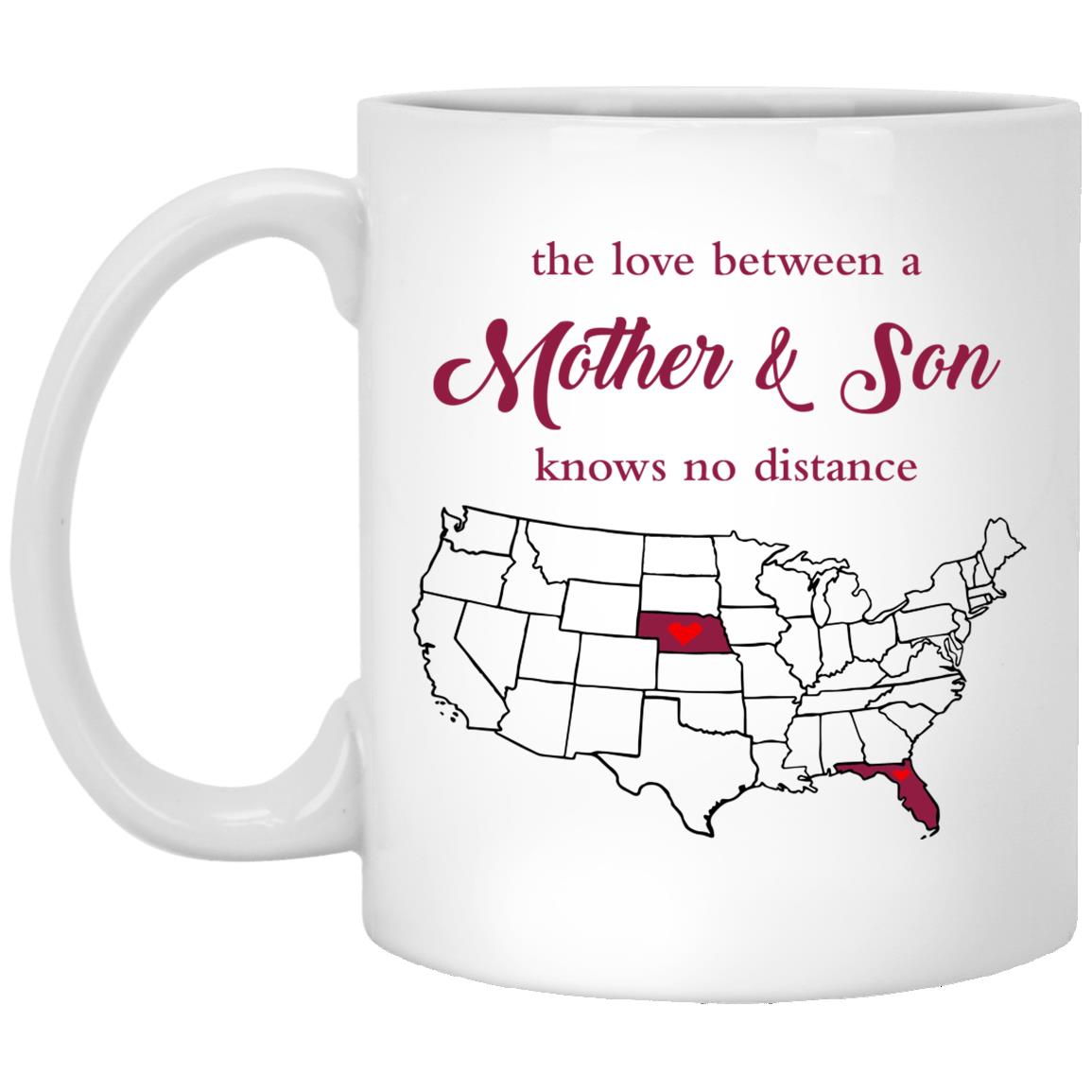 Florida Nebraska The Love Between Mother And Son Mug - Mug Teezalo