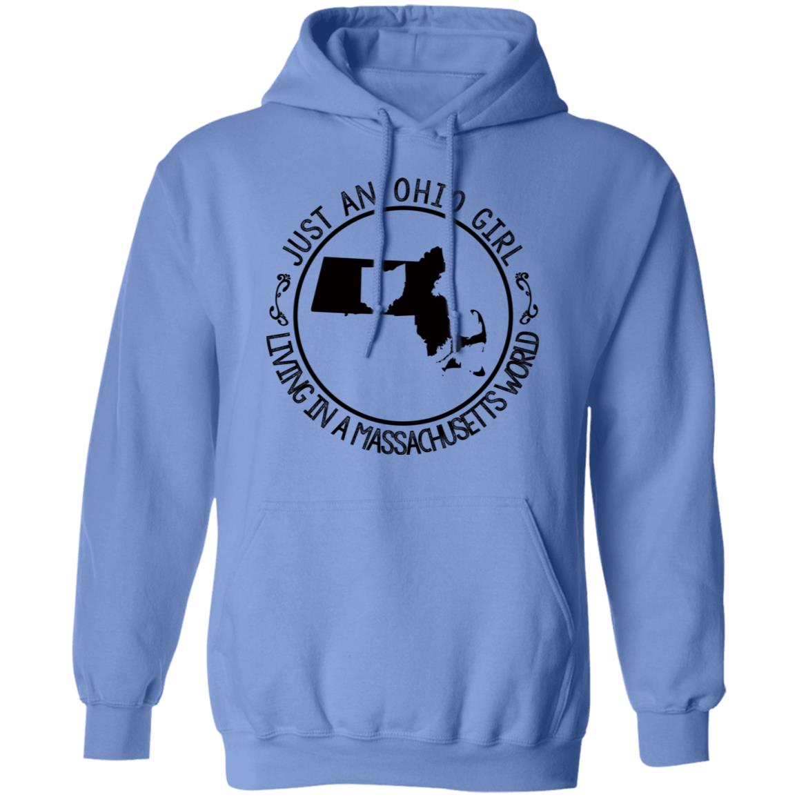 Ohio Girl In Massachusetts World Hoodie - Hoodie Teezalo