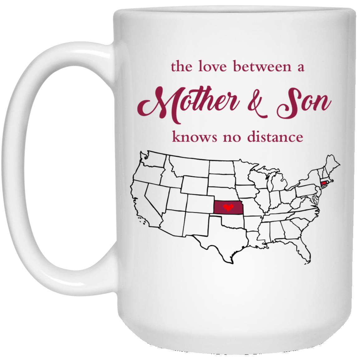 Connecticut Kansas The Love Between Mother And Son Mug - Mug Teezalo