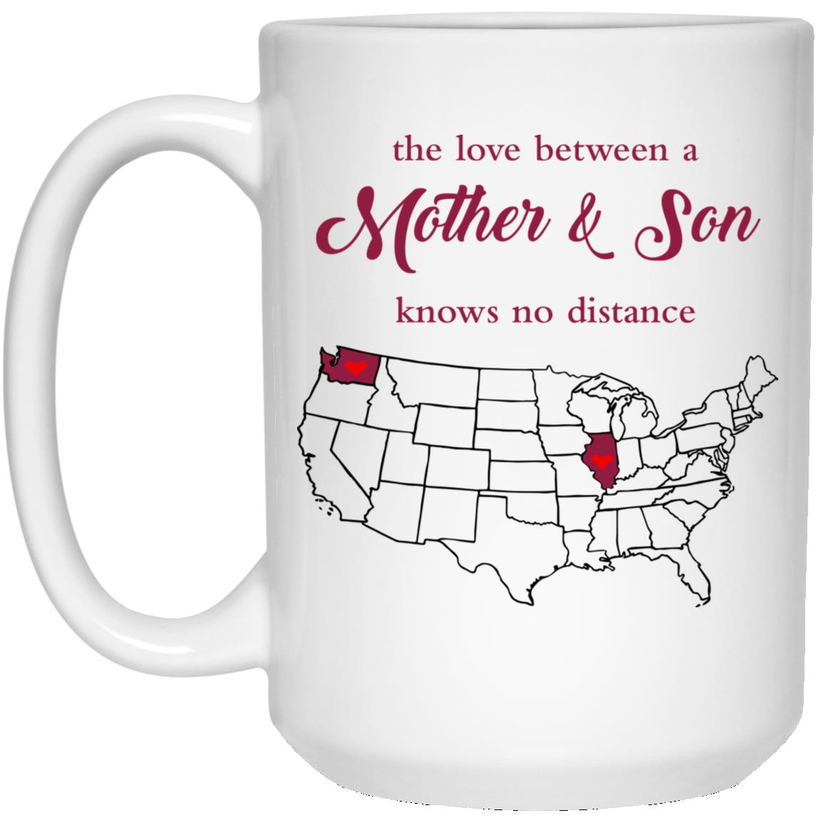 Illinois Washington The Love Between Mother And Son Mug - Mug Teezalo