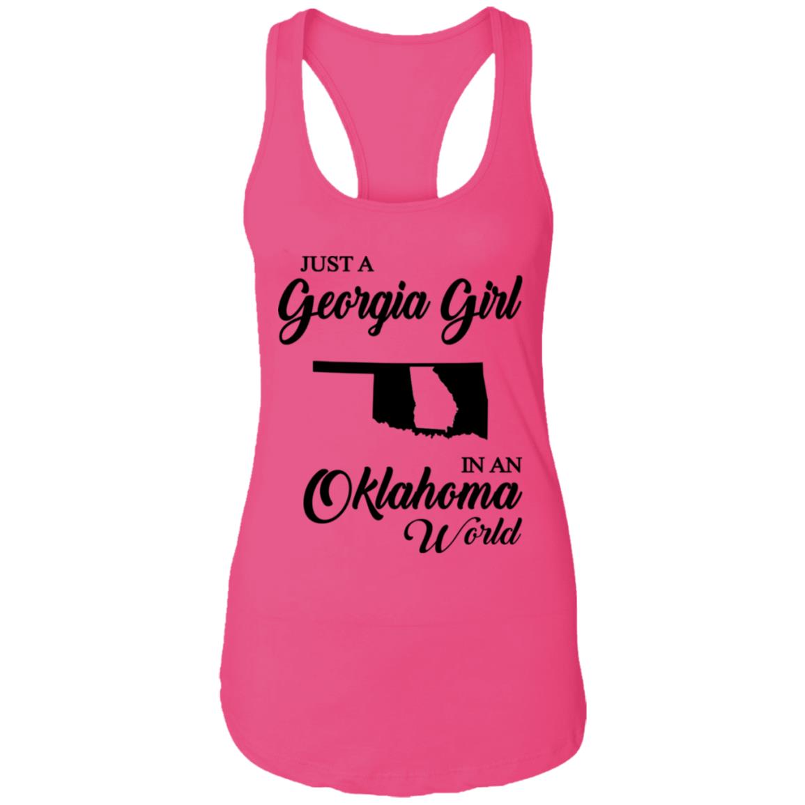 Just A Georgia Girl In An Oklahoma World T-Shirt - T-Shirt Teezalo