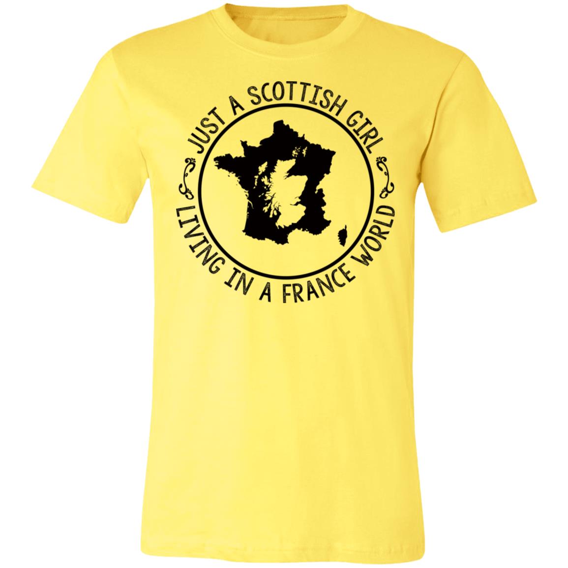 Scottish Girl Living In France World T-shirt - T-shirt Teezalo