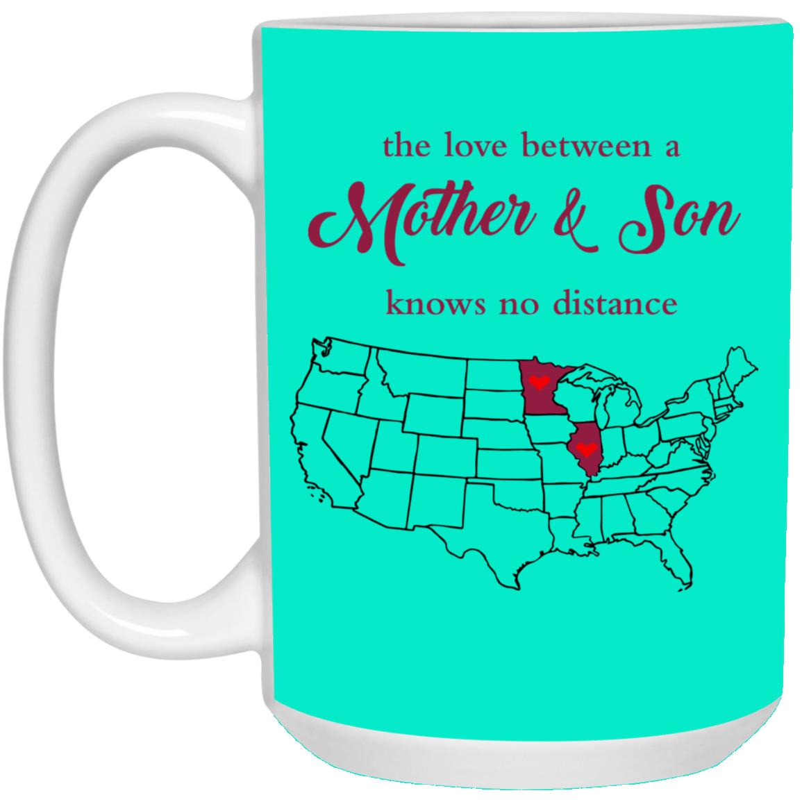 Illinois Minnesota The Love Between Mother And Son Mug - Mug Teezalo