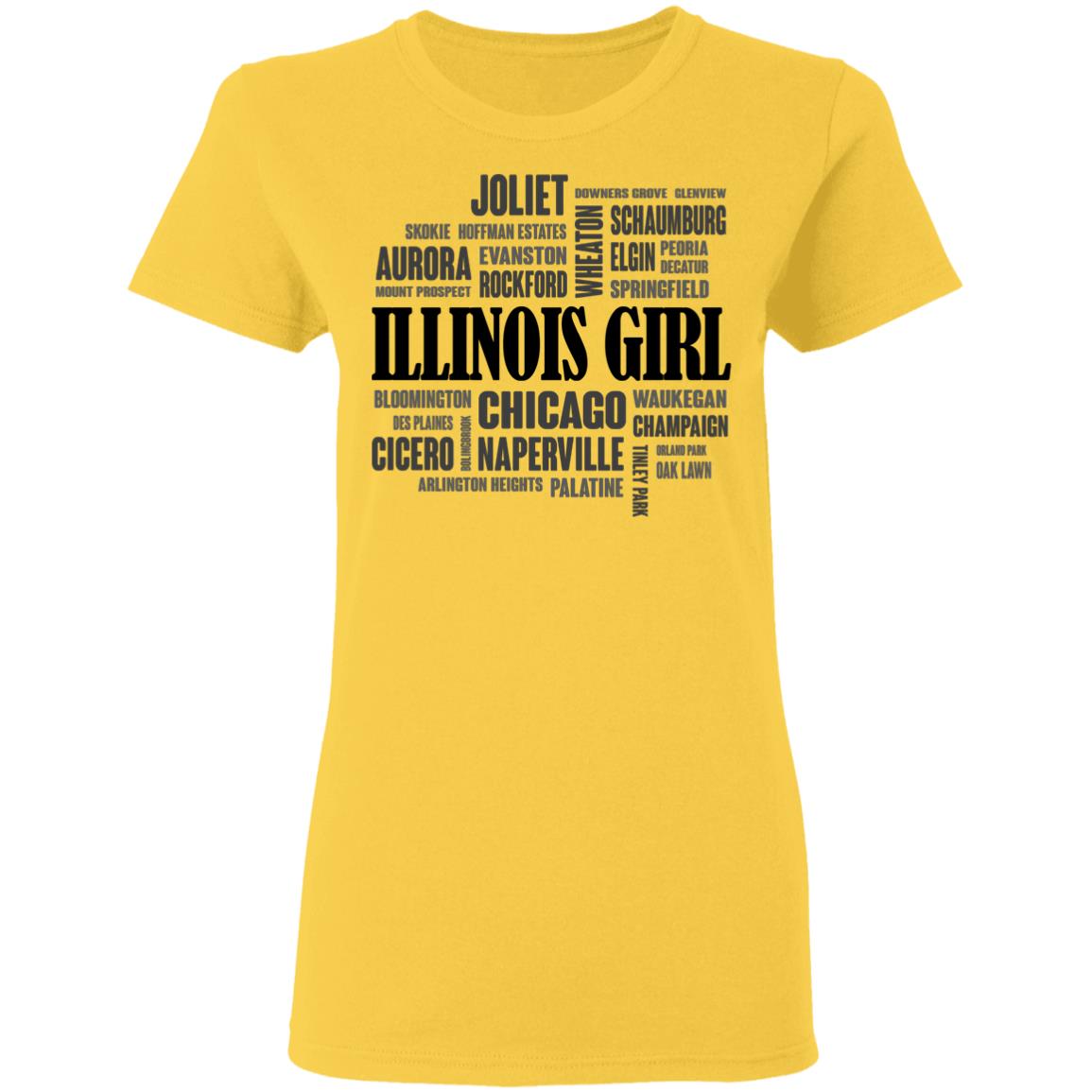 Illinois Girl And City T-shirt - T-shirt Teezalo