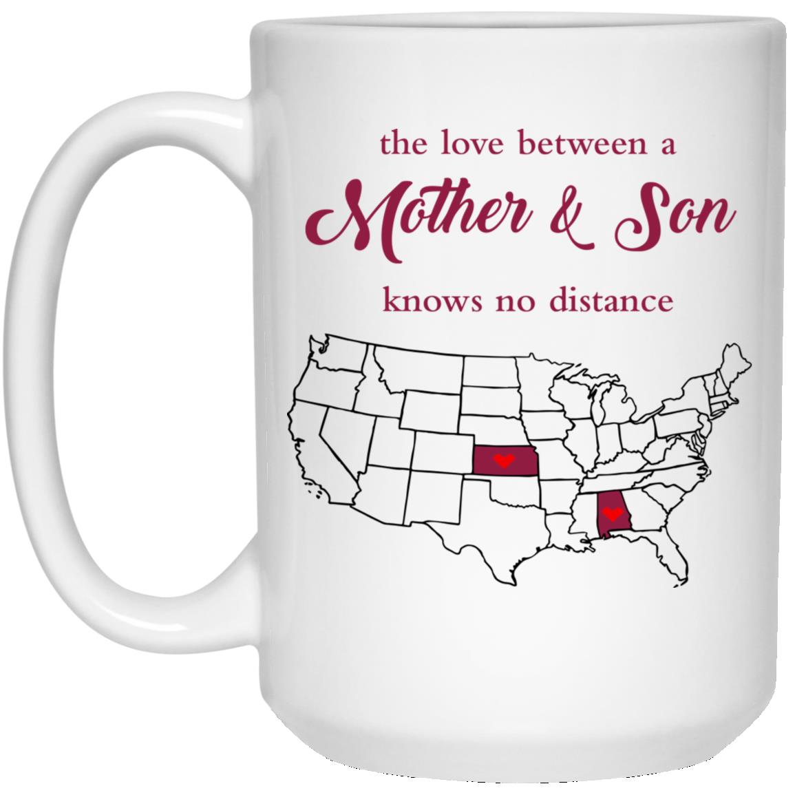 Kansas Alabama The Love Between Mother And Son Mug - Mug Teezalo