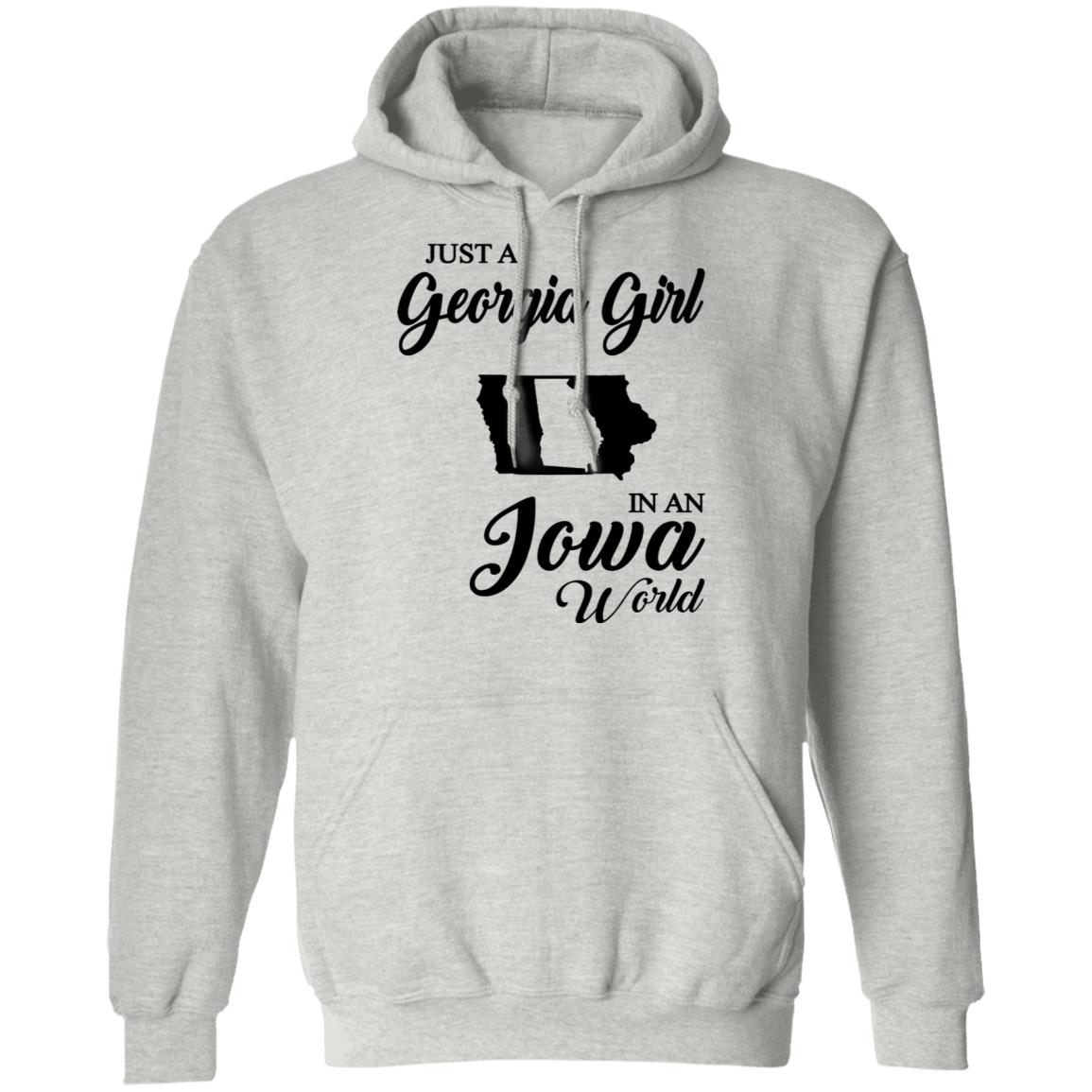 Just A Georgia Girl In An Iowa World T-Shirt - T-Shirt Teezalo