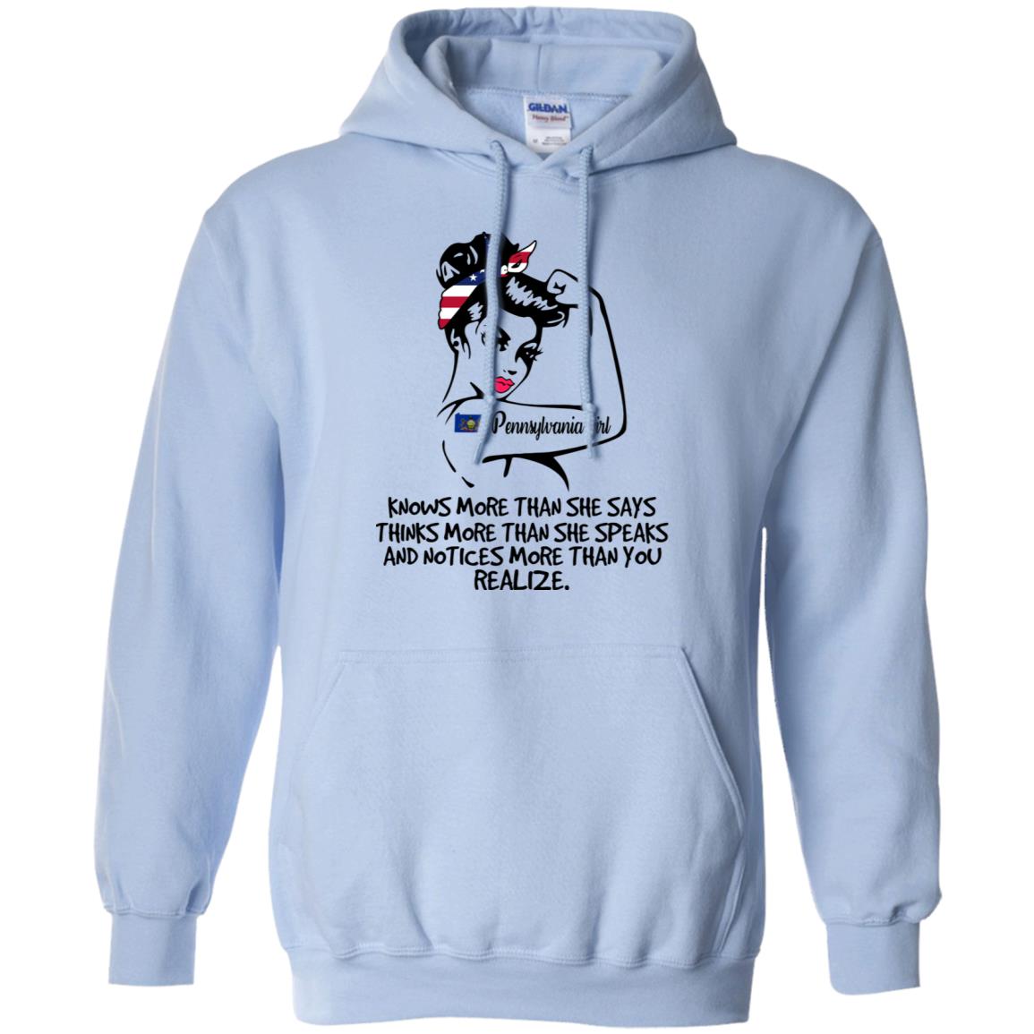 Pennsylvania Girl Know More Than She Says Hoodie - Hoodie Teezalo