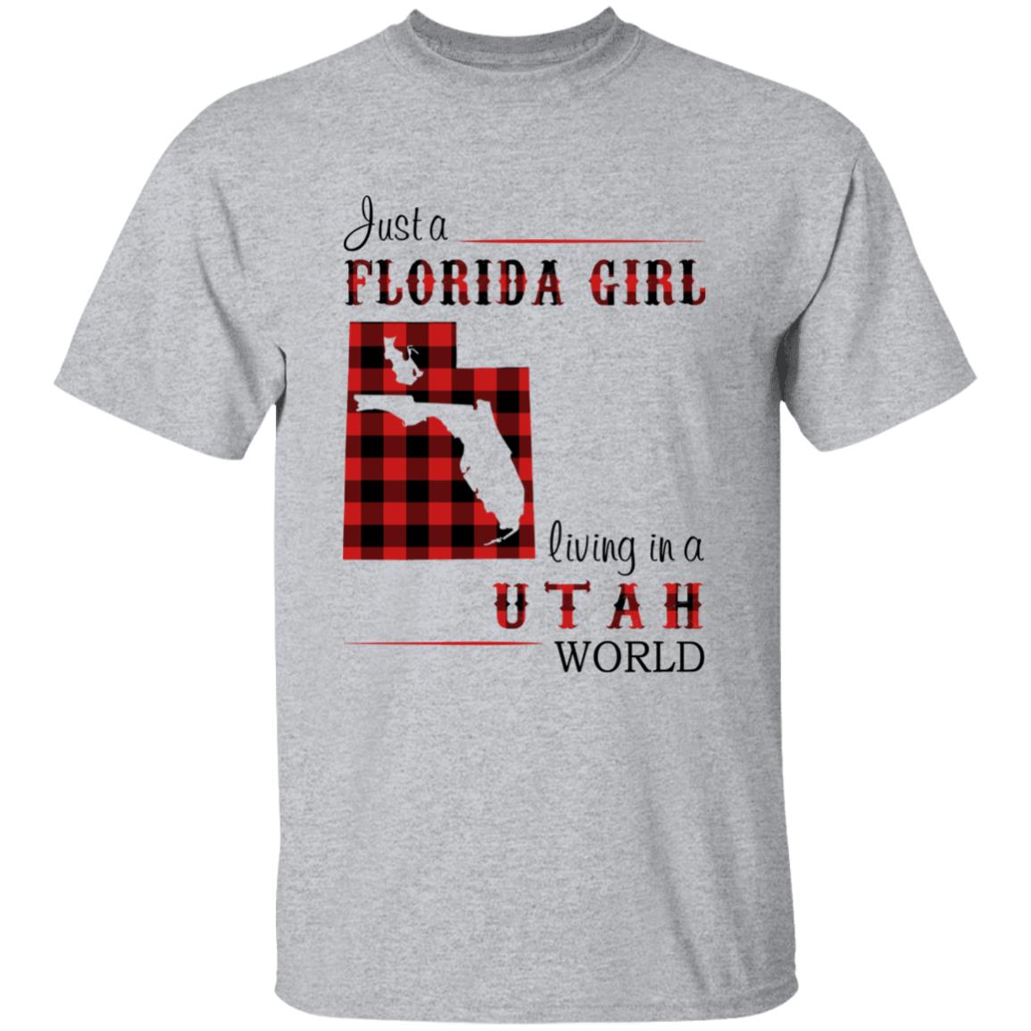 Just A Florida Girl Living In A Utah World T-shirt - T-shirt Born Live Plaid Red Teezalo