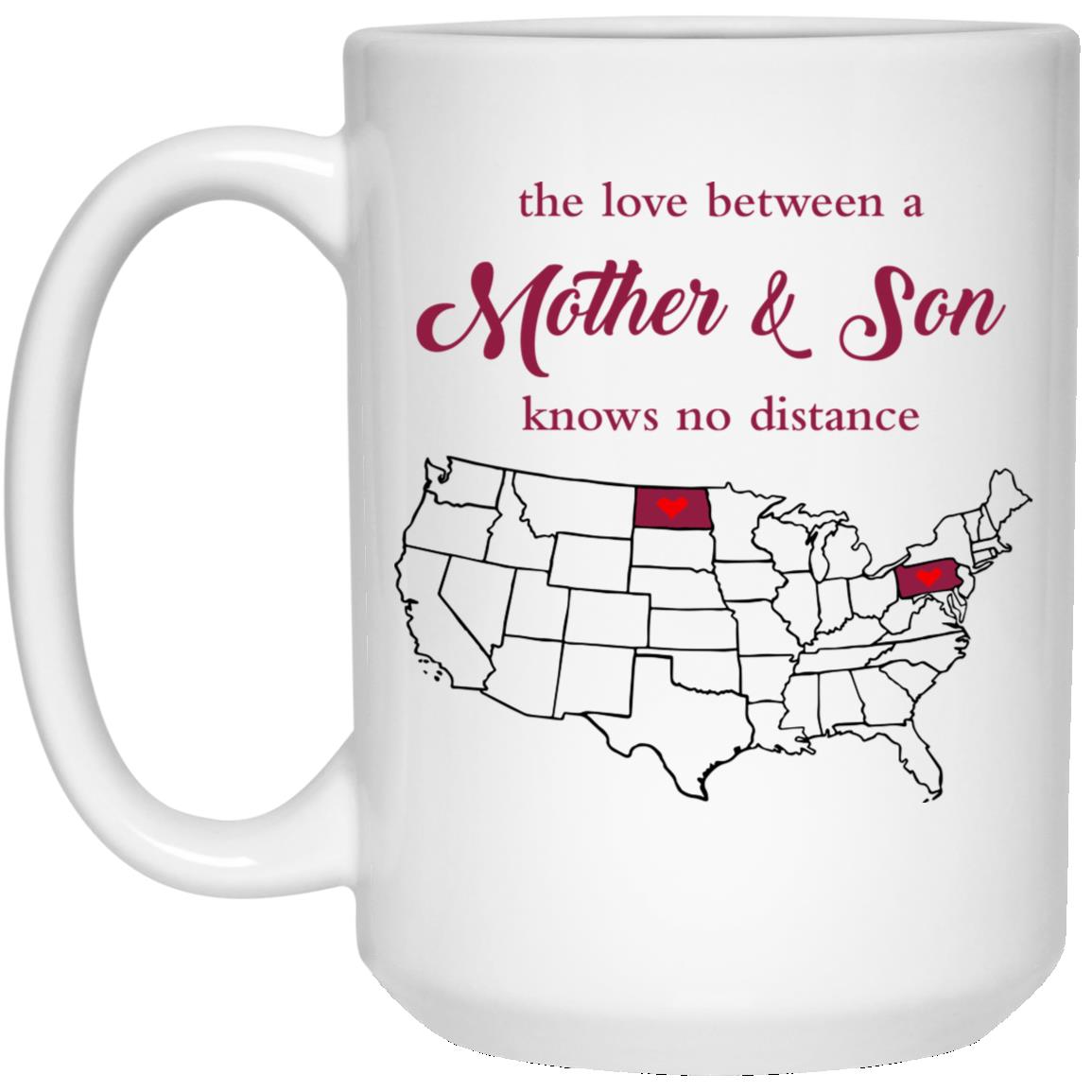 North Dakota Pennylvania The Love Between Mother And Son Mug - Mug Teezalo