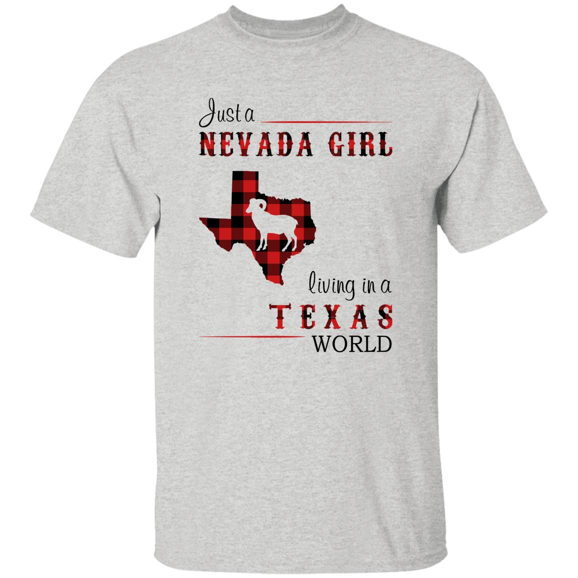 Just A Nevada Girl Living In A Texas World T-shirt - T-shirt Born Live Plaid Red Teezalo