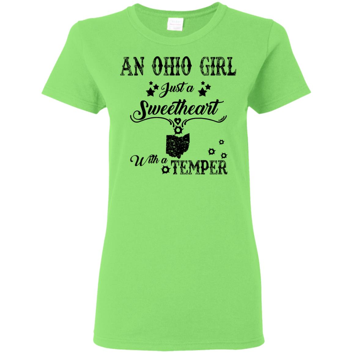 Ohio Girl Just A Sweetheart With A Temper T-Shirt - T-shirt Teezalo