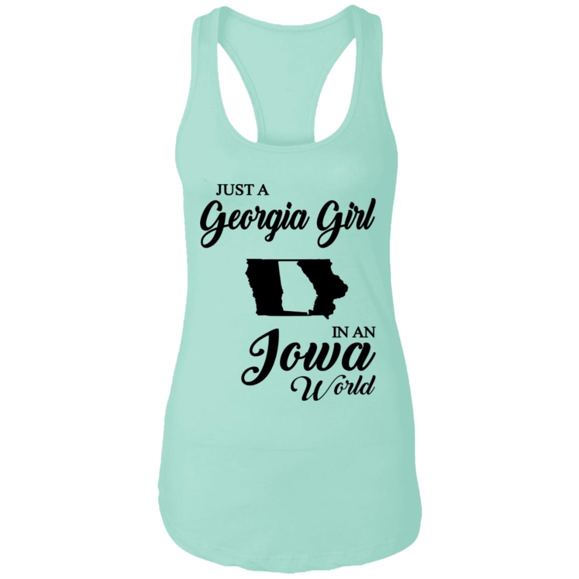 Just A Georgia Girl In An Iowa World T-Shirt - T-Shirt Teezalo