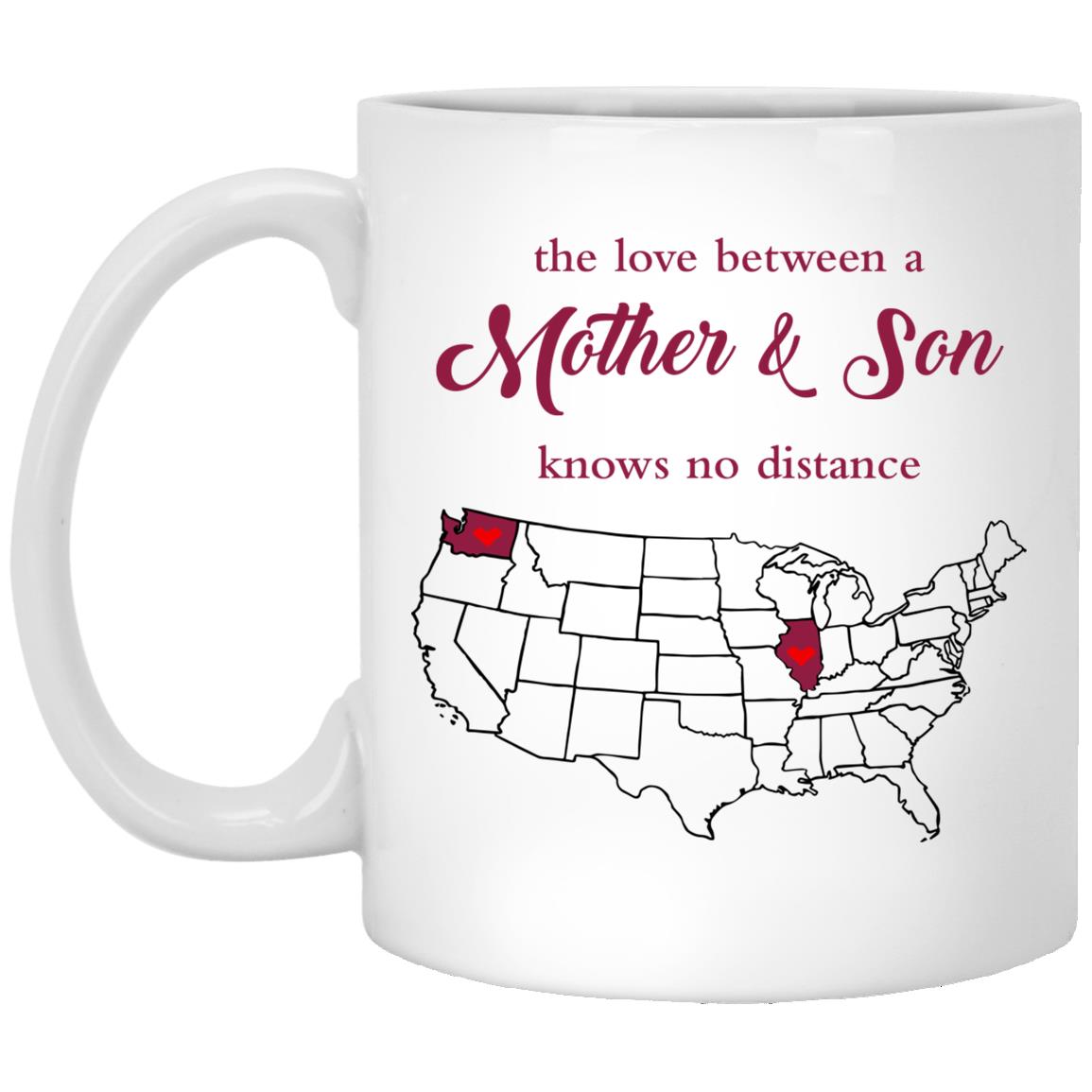 Illinois Washington The Love Between Mother And Son Mug - Mug Teezalo