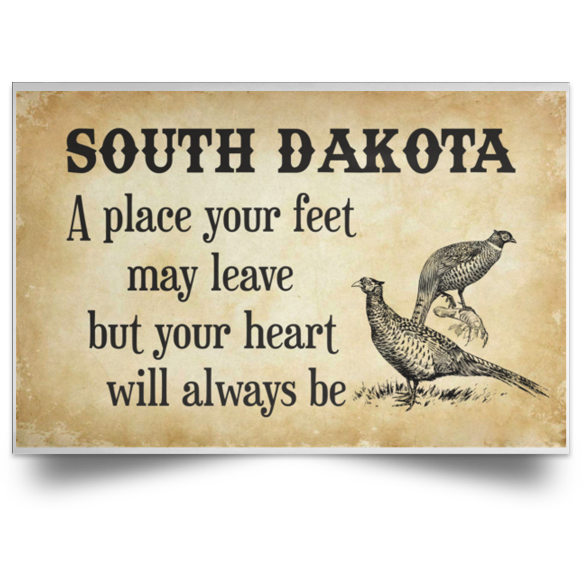South Dakota Place Your Heart Will Always Be Poster - Poster Teezalo