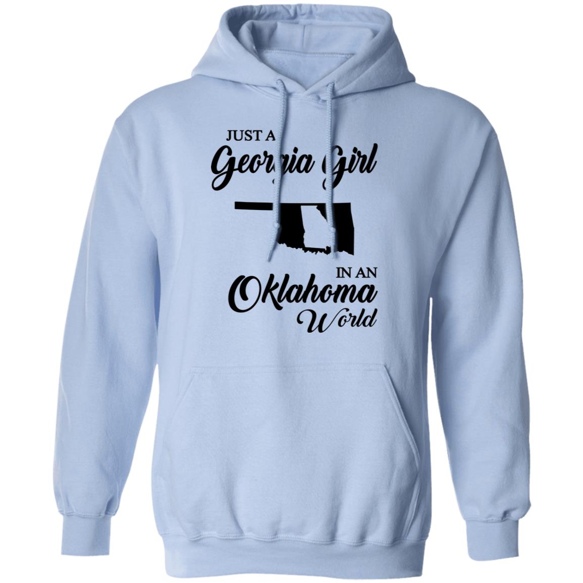 Just A Georgia Girl In An Oklahoma World T-Shirt - T-Shirt Teezalo