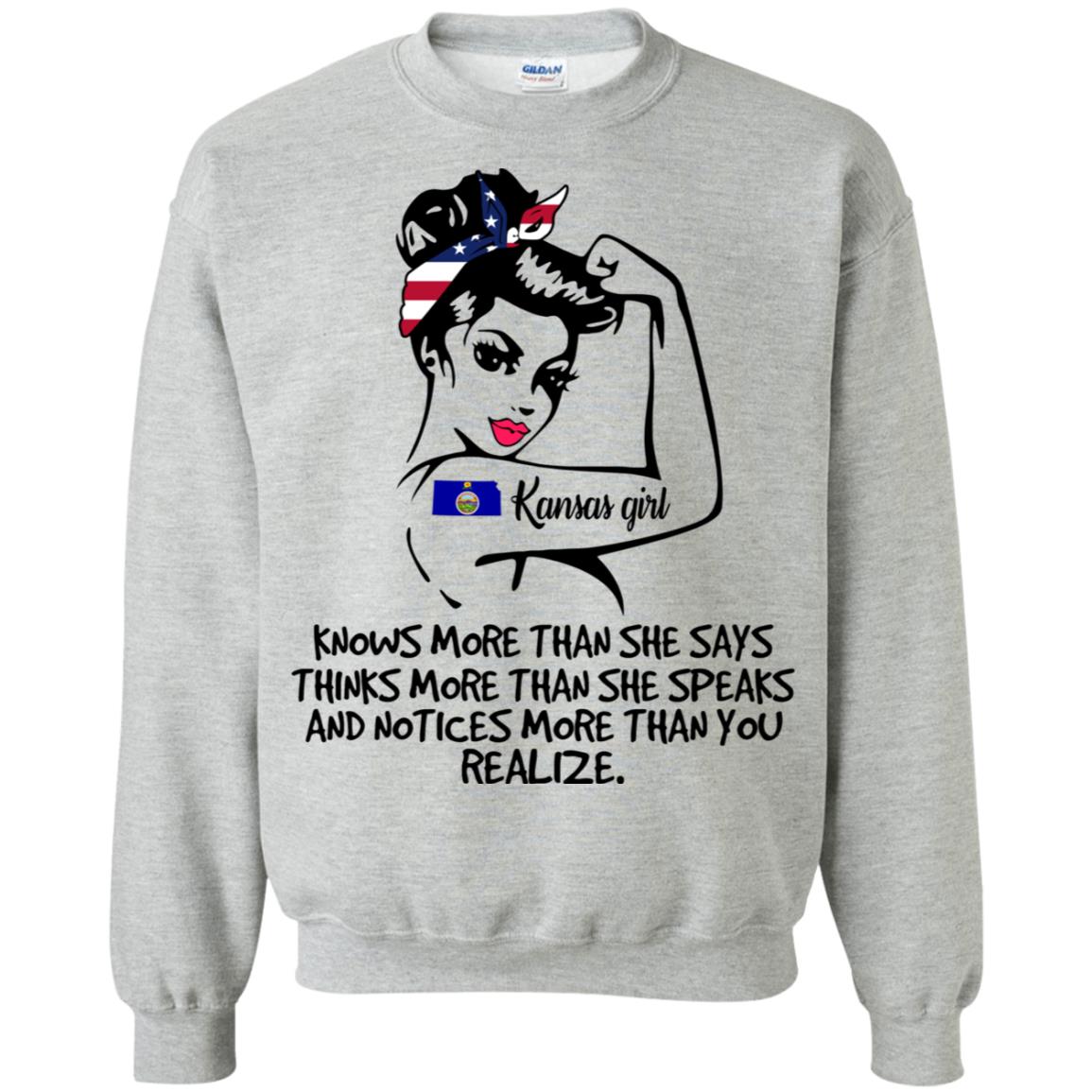 Kansas Girl Knows More Than She Says Hoodie - Hoodie Teezalo