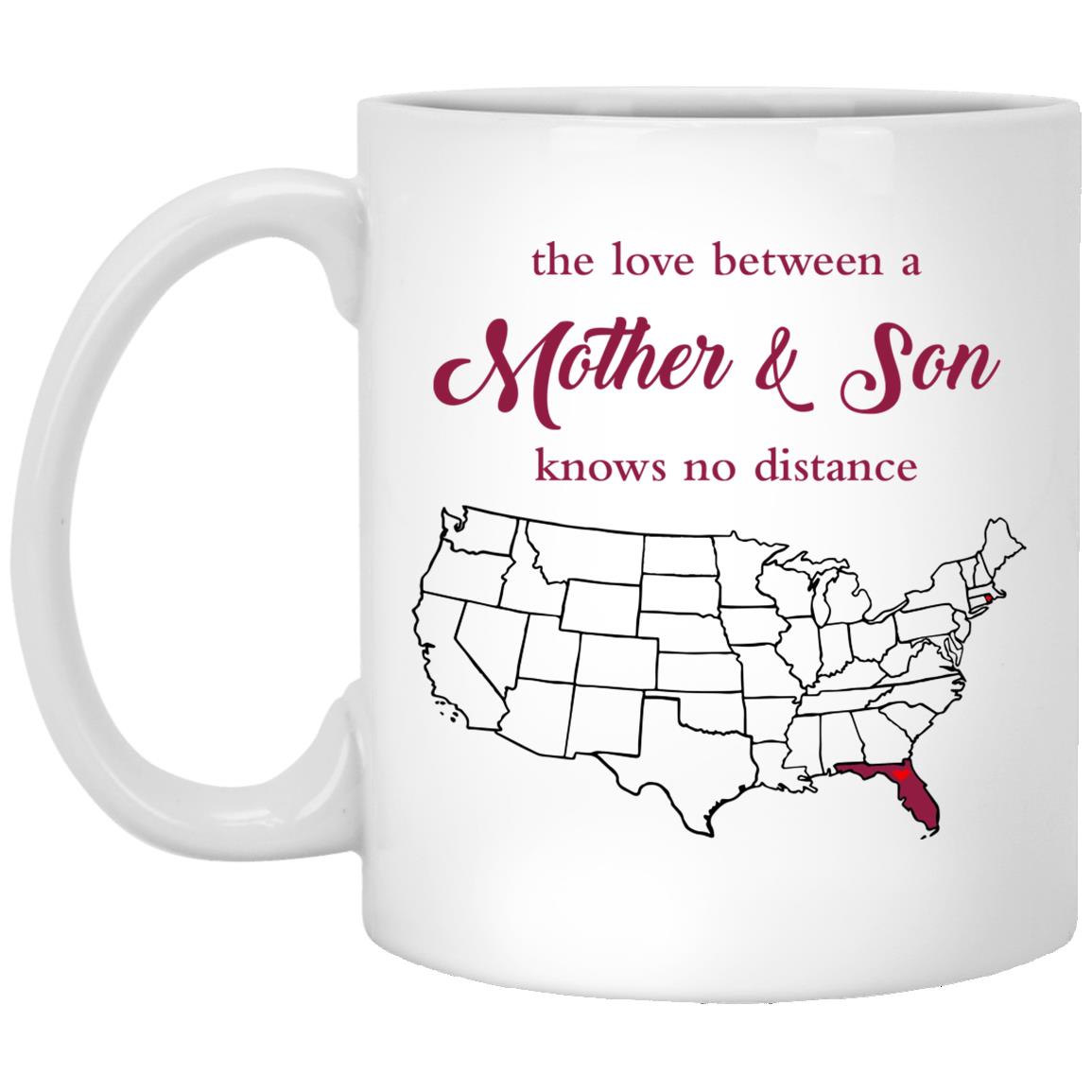 Florida Rhode Island The Love Between Mother And Son Mug - Mug Teezalo