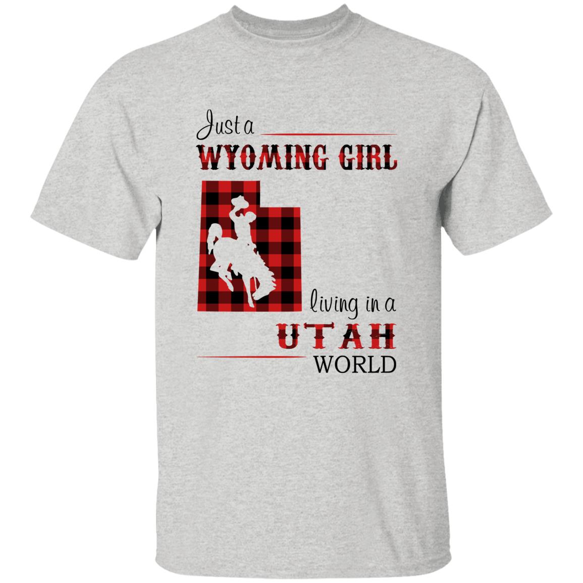 Just A Wyoming Girl Living In A Utah World T-shirt - T-shirt Born Live Plaid Red Teezalo