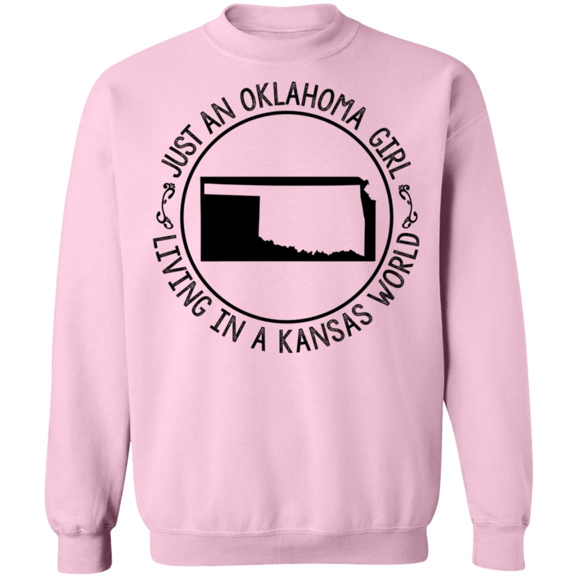 Just An Oklahoma Girl Living In A Kansas World T Shirt - T-shirt Teezalo