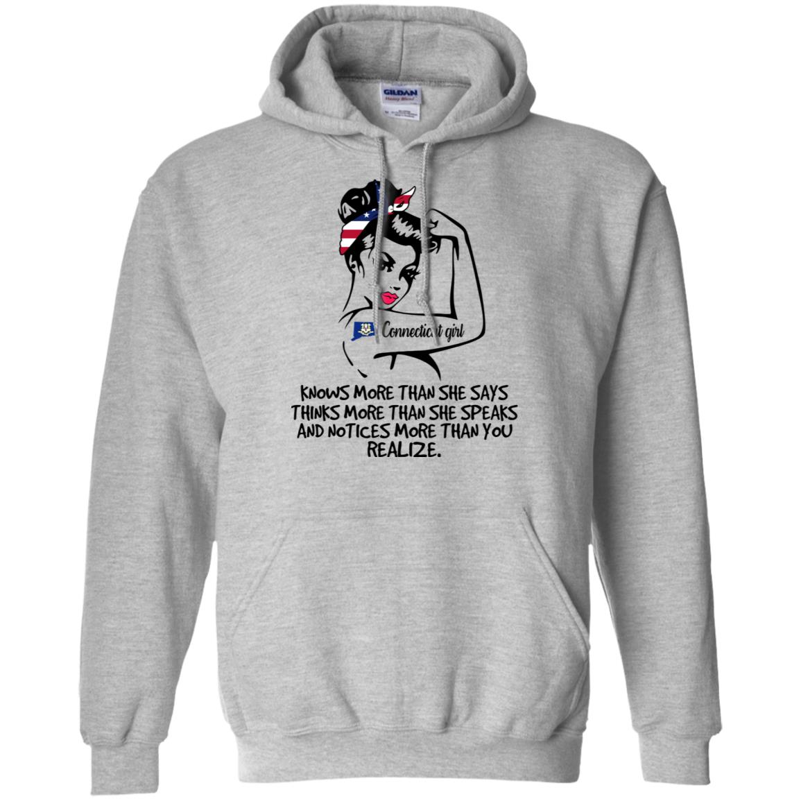 Connecticut Girl Knows More Than She Says Hoodie - Hoodie Teezalo