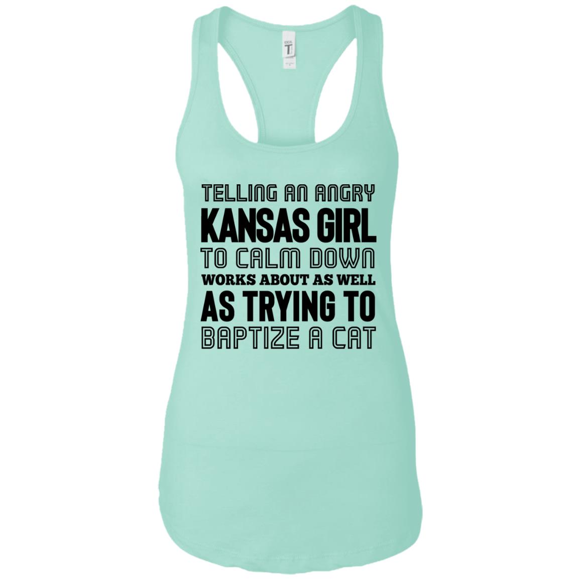 Telling An Angry Kansas Girl To Calm Down T-Shirt - T-shirt Teezalo