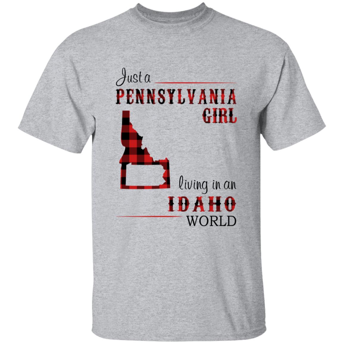 Just A Pennsylvania Girl Living In An Idaho World T-shirt - T-shirt Born Live Plaid Red Teezalo