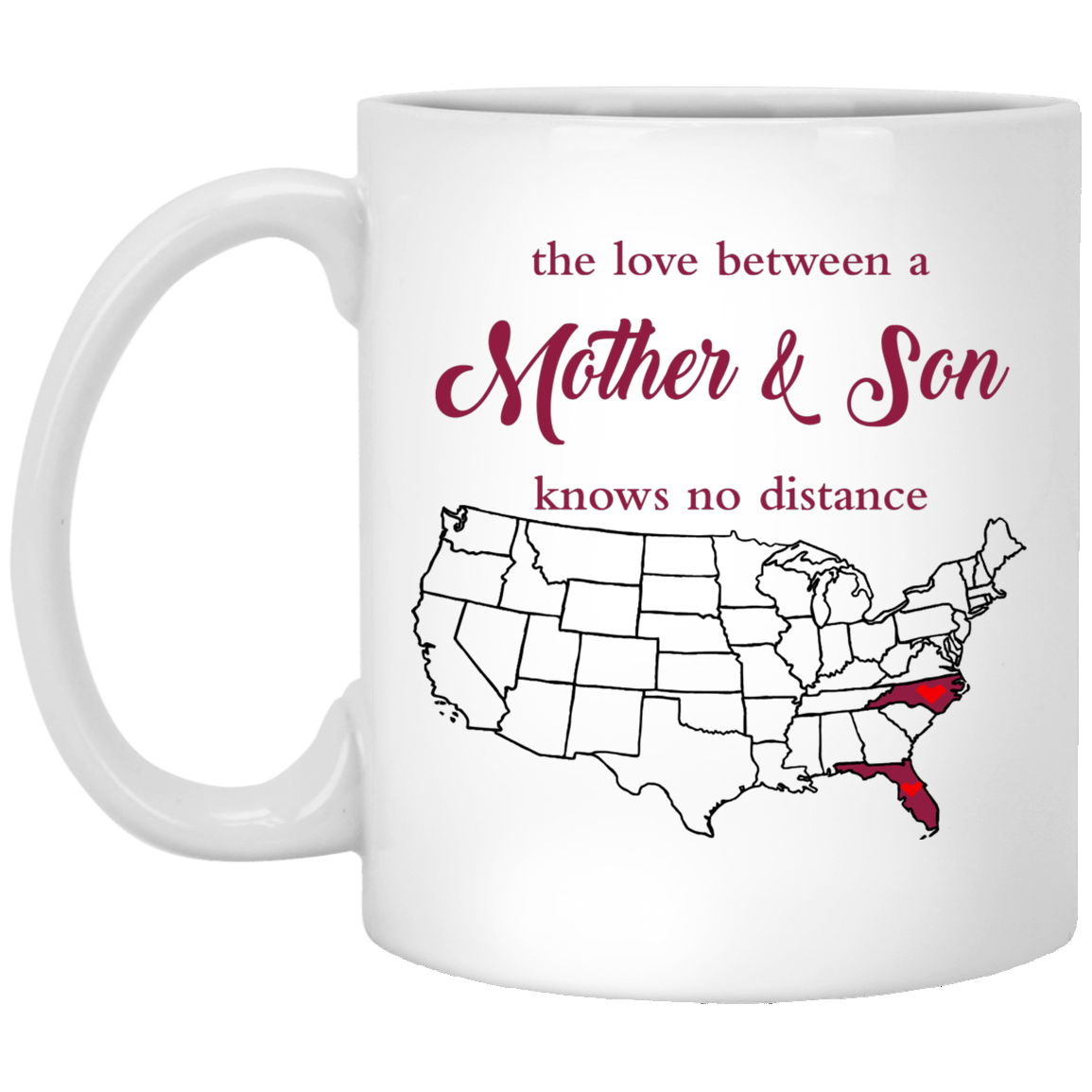 Florida North Carolina The Love Between Mother And Son Mug - Mug Teezalo