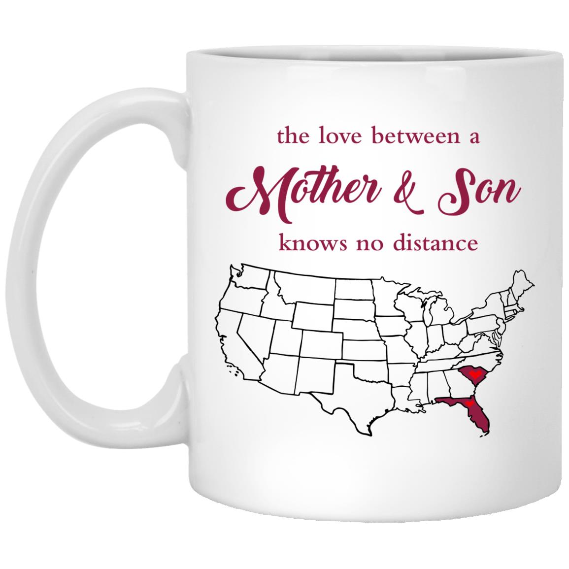 Florida South Carolina The Love Between Mother And Son Mug - Mug Teezalo