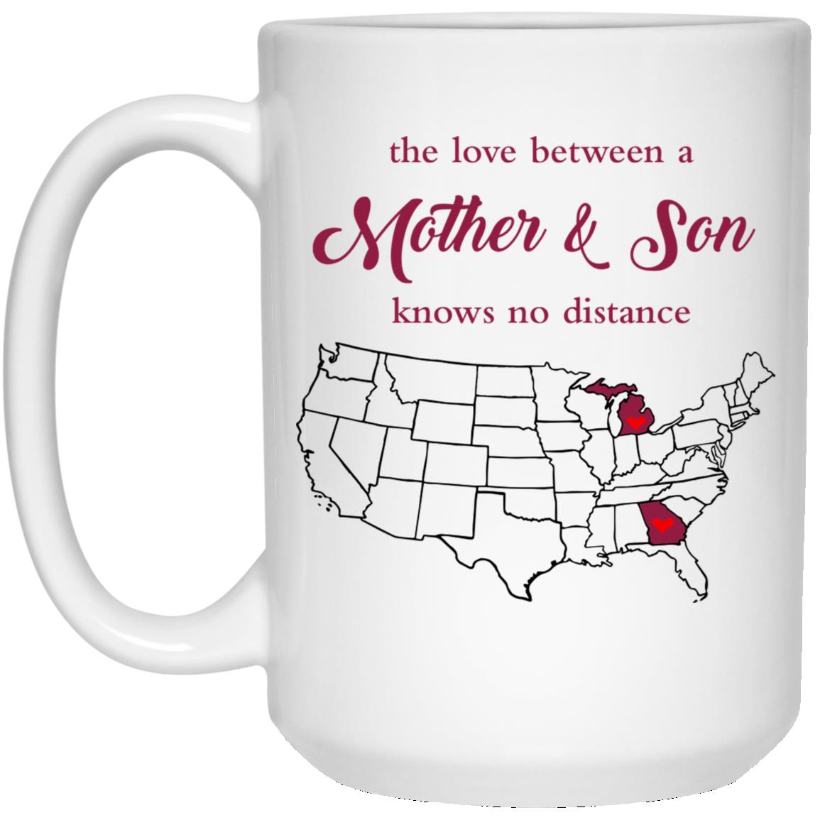 Michigan Georgia The Love Between Mother And Son Mug - Mug Teezalo