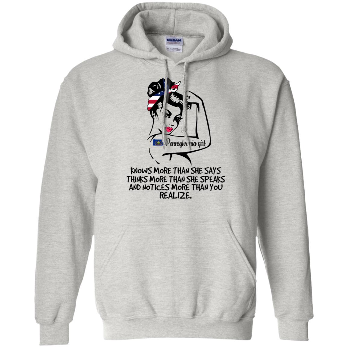 Pennsylvania Girl Know More Than She Says Hoodie - Hoodie Teezalo