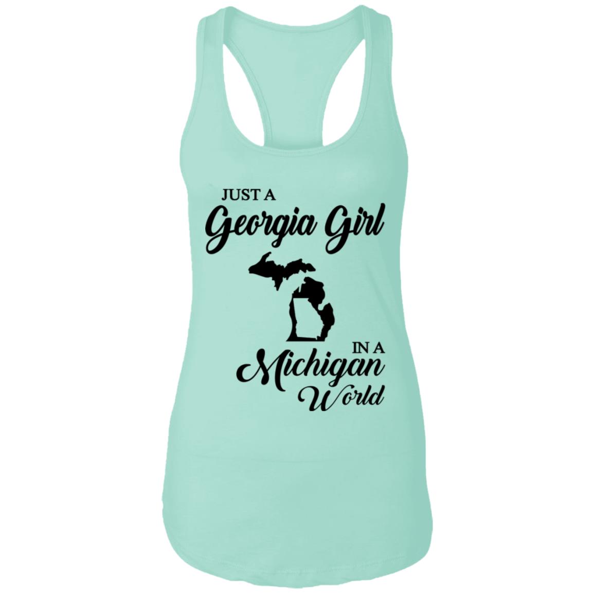 Just A Georgia Girl In A Michigan World T-Shirt - T-Shirt Teezalo