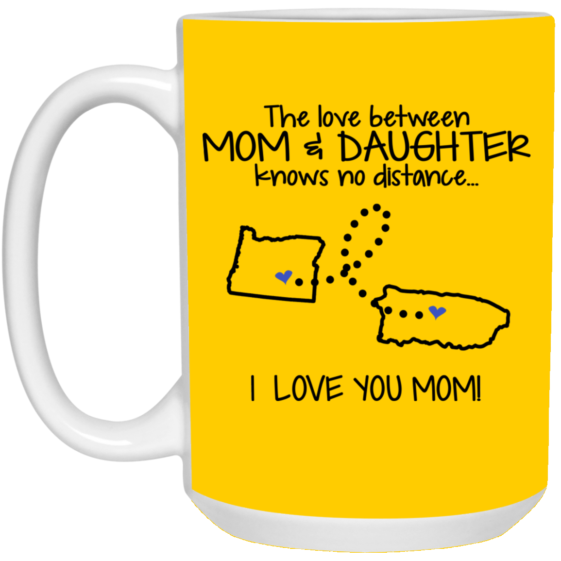 Puerto Rico Oregon The Love Between Mom And Daughter Mug - Mug Teezalo