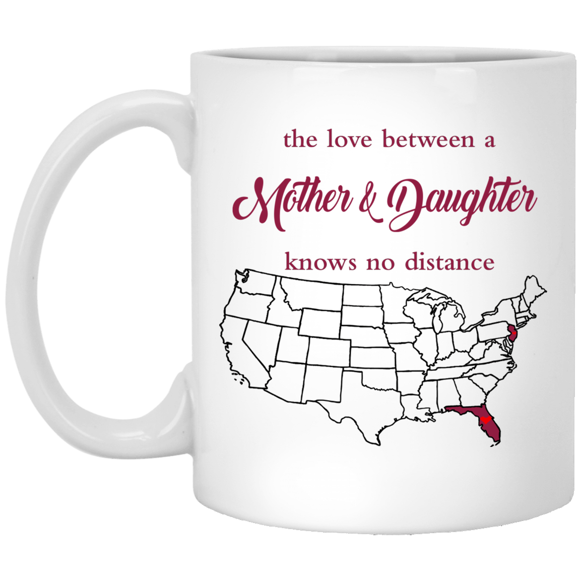 Florida New Jersey The Love Between Mother and Daughter Mug - Mug Teezalo