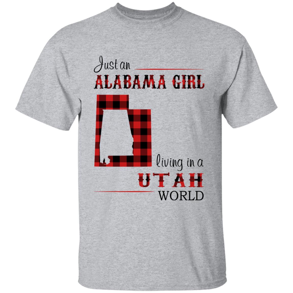 Just An Alabama Girl Living In A Utah World T-shirt - T-shirt Born Live Plaid Red Teezalo