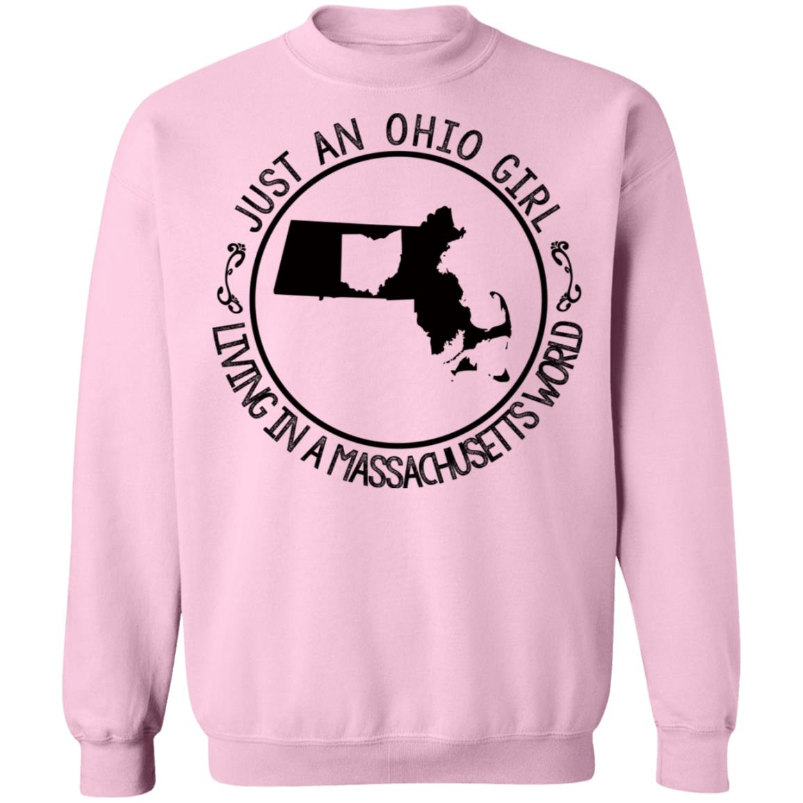 Ohio Girl In Massachusetts World Hoodie - Hoodie Teezalo