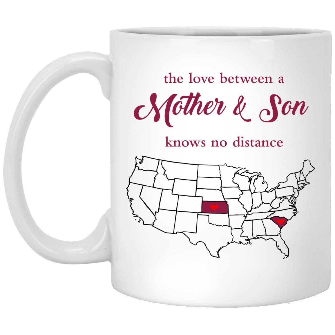 Kansas South Carolina The Love Between Mother And Son Mug - Mug Teezalo