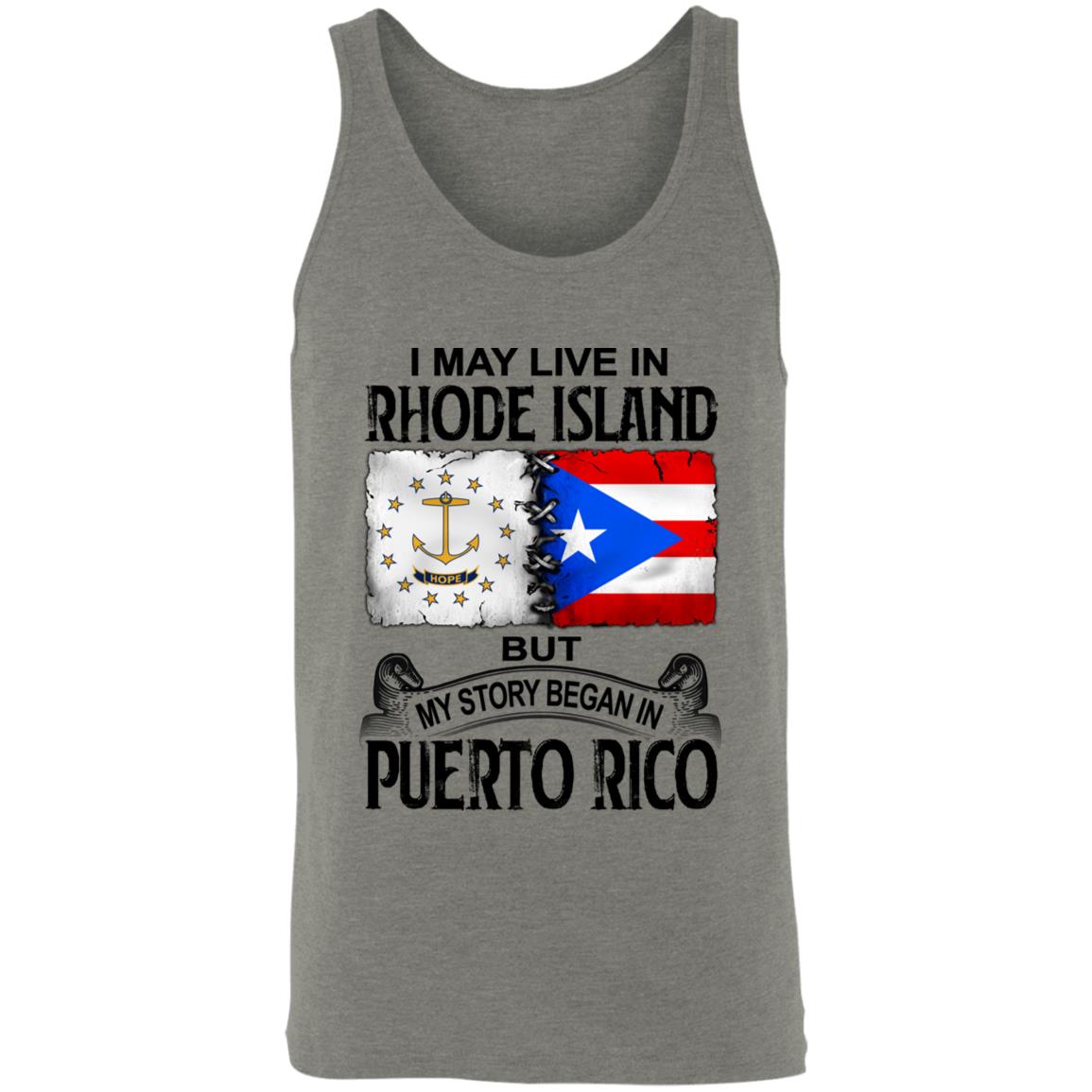 I Live In Rhode Island But My Story Began In Puerto Rico T Shirt - T-shirt Teezalo