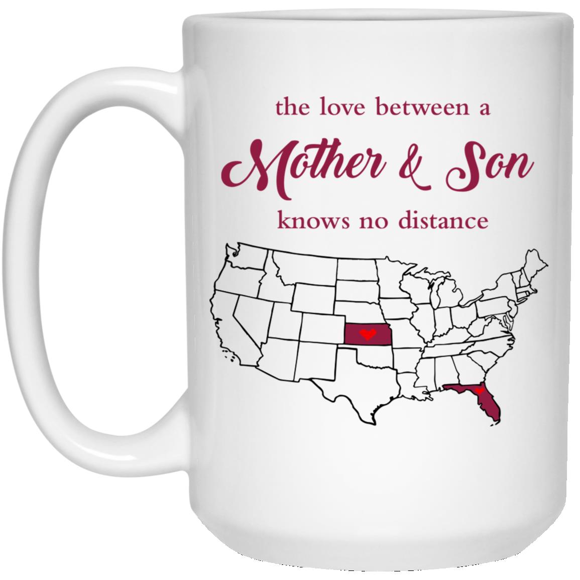 Florida Kansas The Love Between Mother And Son Mug - Mug Teezalo