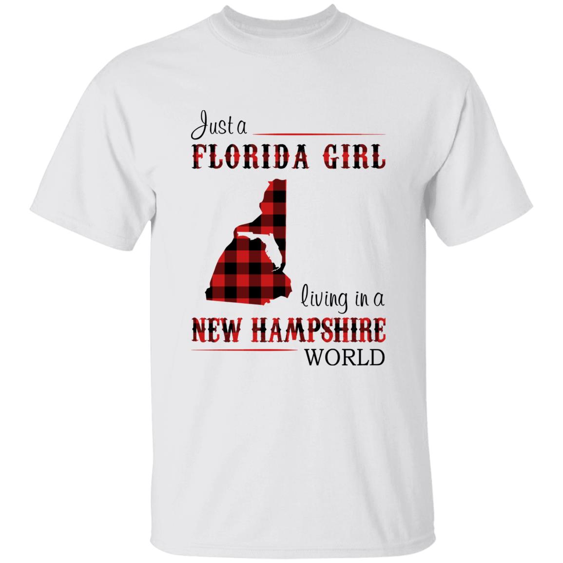 Just A Florida Girl Living In A New Hampshire World T-shirt - T-shirt Born Live Plaid Red Teezalo