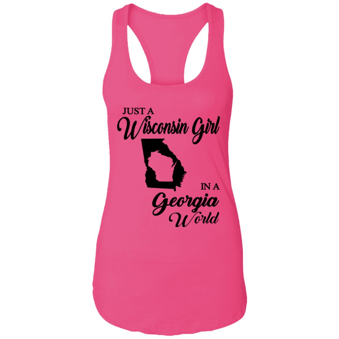 Just A Wisconsin Girl In A Georgia World T-shirt - T-shirt Teezalo