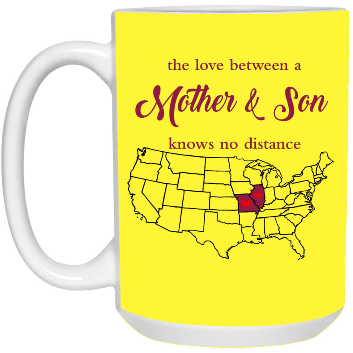 Illinois Missouri The Love Between Mother And Son Mug - Mug Teezalo