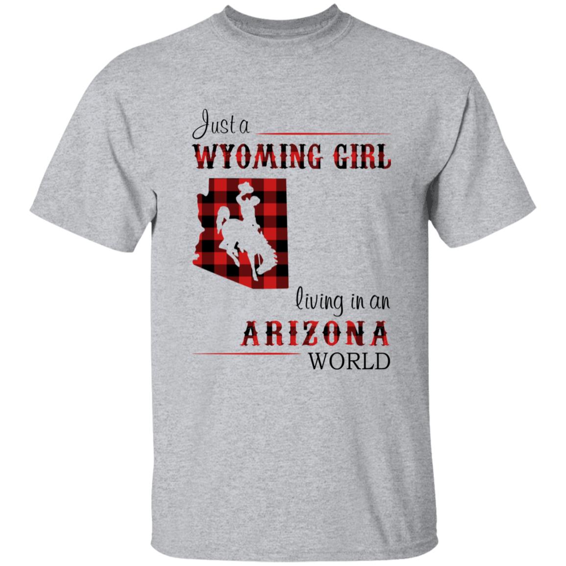 Just A Wyoming Girl Living In An Arizona World T-shirt - T-shirt Born Live Plaid Red Teezalo