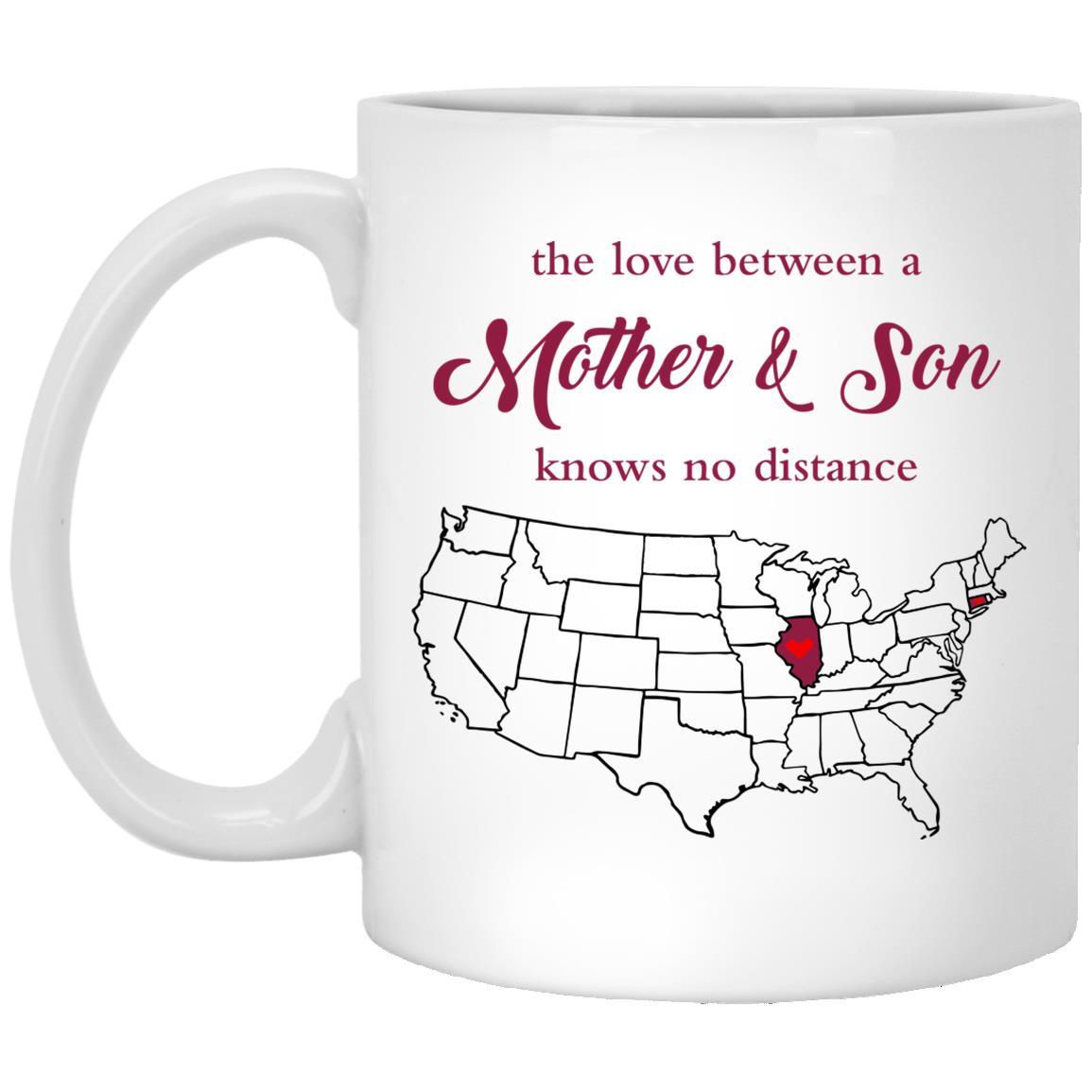 Connecticut Illinois The Love Between Mother And Son Mug - Mug Teezalo