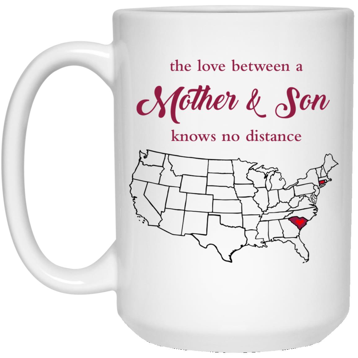 Connecticut South Carolina The Love Between Mother And Son Mug - Mug Teezalo