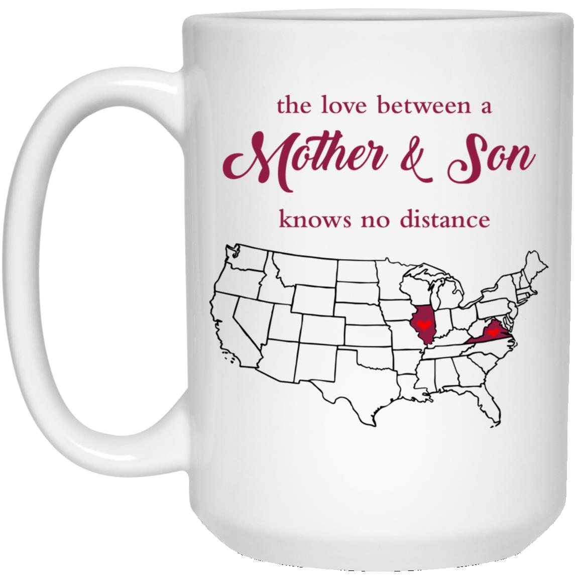 Illinois Virginia The Love Between Mother And Son Mug - Mug Teezalo