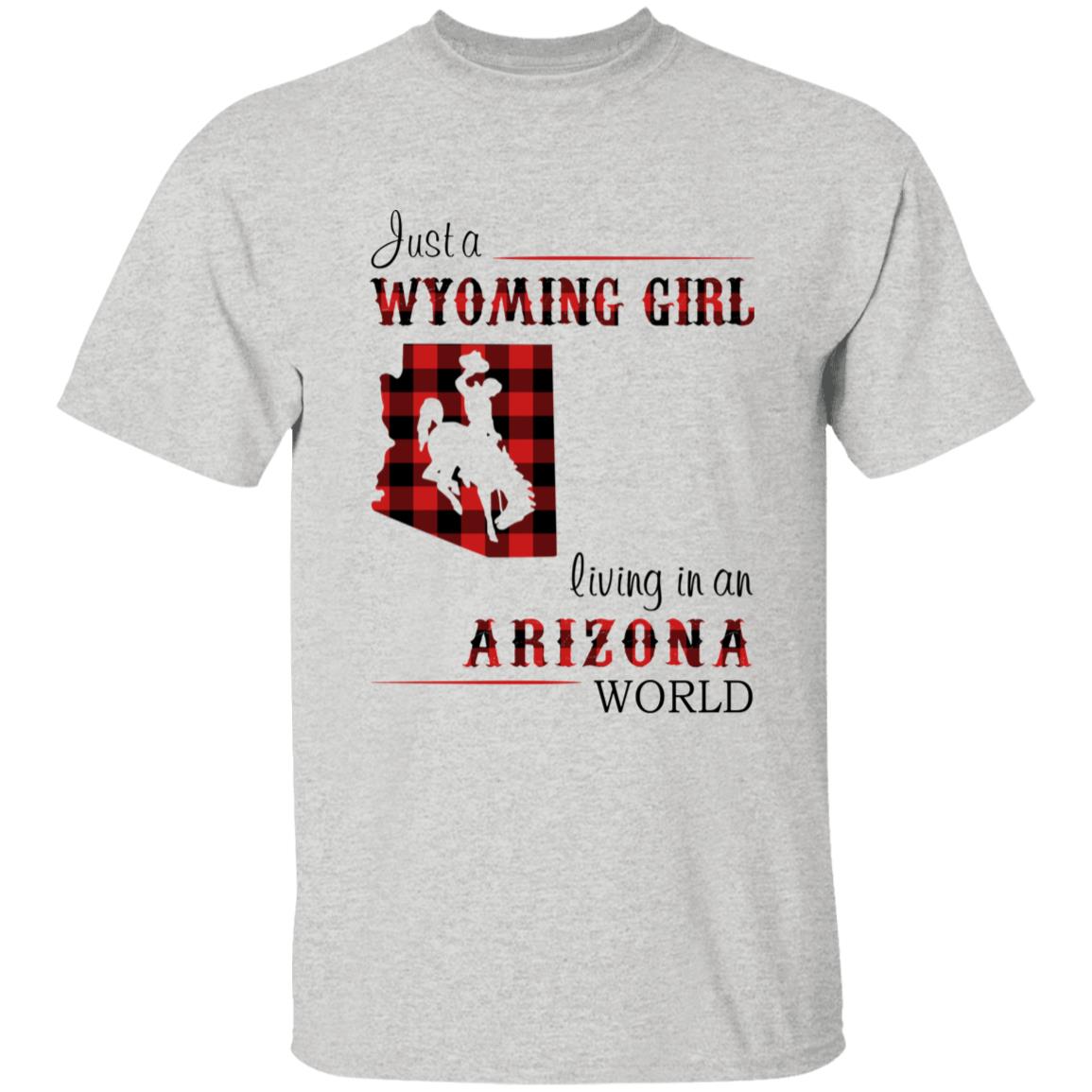 Just A Wyoming Girl Living In An Arizona World T-shirt - T-shirt Born Live Plaid Red Teezalo