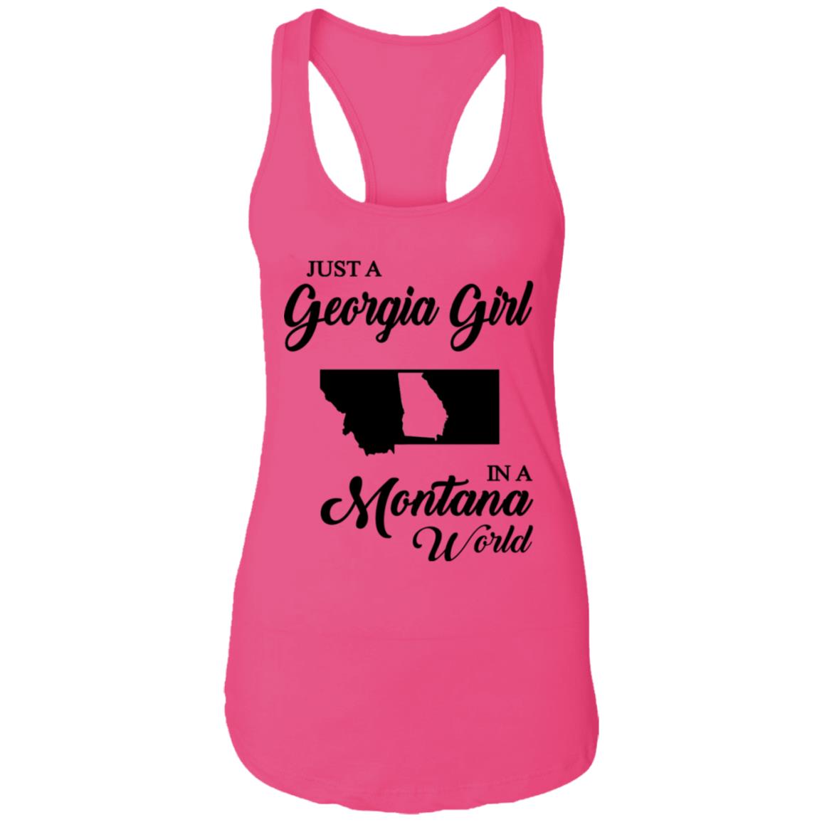 Just A Georgia Girl In A Montana World T-Shirt - T-Shirt Teezalo