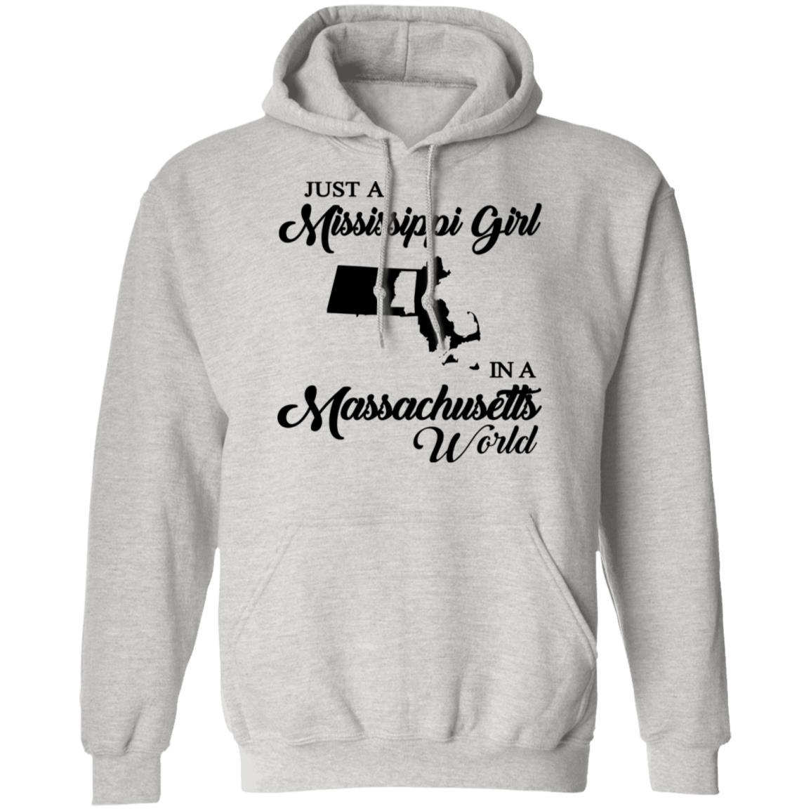 Just A Mississippi Girl In A Massachusetts World T-Shirt - T-shirt Teezalo